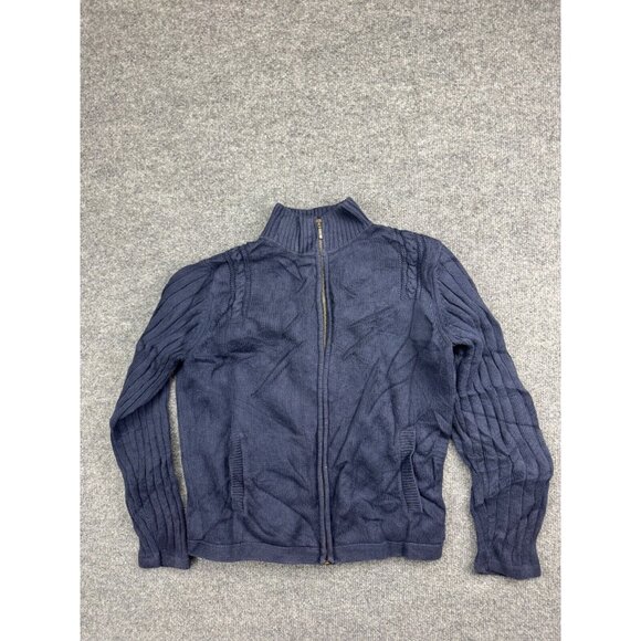 Vintage Pendleton Sweater Women's S Blue Full Zip Cardigan Mock Neck Pockets - Picture 1 of 6